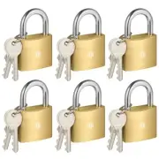 6-Pack Keyed Padlock, Waterproof and Rustproof, Solid Brass Lock with 1-1/4" ...