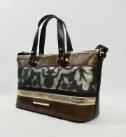 NWT Brahmin Mini Asher Satchel/Shoulder Bag in Bronze Grazioso.