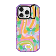 iPhone 16 Pro Impact Ring Stand Case MagSafe Compatible Groovy Butterfly