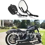 Universals Black Motorcycle Mirrors For Harley Davidson Dyna Fat Bob FXDF