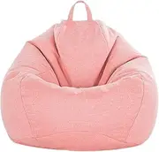 Morbuy Bean Bag Cover, Solid Colours Sofa Cover Lazy Lounger Bean Bag No Filler Detachable Washable Puff Sofa Lounge Recliner Sac for Indoor Outdoor (120x160cm,Pink)