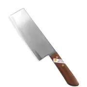 Thai Kiwi Knife No.22 Rectangle Blade Stainless Wood Handle 7.5" Slice Chop Cut