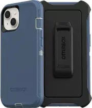 NEW Case For iPhone 15 Plus OtterBox Defender Series + Clip, Blue White