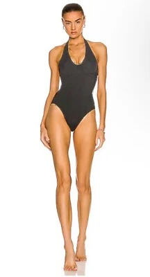 Norma Kamali Twist Mio One Piece Swimsuit Black S