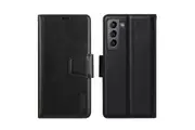 ZUSLAB Galaxy S21 FE Case, 5G Hanman Leather Wallet Card Case for Samsung - Black