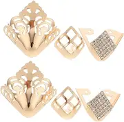 [TEMPNAP] 3 Pairs Metal High Heel Caps Durable Pointed Shoe Tip Protectors Versatile Toe Charms for High Heel Shoes Invisible Decorative Repair Accessories Protection