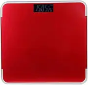 Digital Fat/BMI Bathroom Scale with High Precision Sensors – Large Display Accurately Measures Body Water, Muscle Mass, and Calorie Estimator(Red)