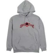 Spitfire Immortal Fire Embroidery Hoodie Sweatshirt in Light Heather Grey