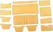 MOKKHNB 1 Set Leather Wallet Production Template Durable Acrylic Stencils for DIY Crafts Patterns for Beginners Professionals Reusable Leather Goods Designs Multi Use Quilting Templates