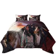 Kindred Spirits Native American Girl and Her Horse Coverlet