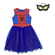 Pink Red Girls Spider Girl Costume Dress Up Superhero Spider Man Fancy Dress Short Sleeve 110 (2-3 years)