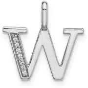14K White Gold Diamond Lower Case Letter W Initial Pendant PM8366W-002-WA