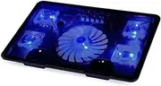 Laptop Cooler Radiator Cooler Cooling Fan for Laptop Pad 14" 15.6" 17" with 5 Fans 2 USB Port Side-Proof Stand Notebook Light Laptop Cooler Stand