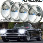 for Chevrolet Corvette Chevelle Impala 4pcs 5.75" inch Round Headlights H4 HI-Lo (for: Chevrolet)