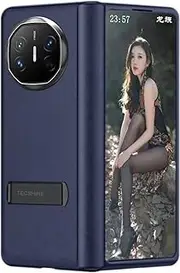 TECSHINE Leather Case for Huawei Mate X6, Hinged Cover for Huawei Mate X 6 Cell Phone, Bracket, Mobile Phone Shell, Support Frame, Leather Holster -Blue