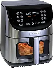 Kenmore 7.8L Air Fryer, Family Size, 1700W, 12 Preset Cooking Functions, Digital Touch Screen, Programmable Temperature & Timer, Viewing Window, Roast Bake Broil Dehydrate Reheat, Stainless Steel