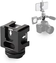 Universal Alu um Alloy Cold Shoe Camera Mount Adapter with 4 Cold Shoe Mount 1/4 Inch Screw Mount for Microphone Video Light s Camera Acc ories for DSLR DV Cameras Flash Bracket Black One Size