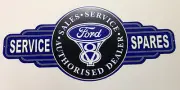 FORD V8 SERVICE STATION METAL MADE TUFF TIN SIGN PERFECT BAR MAN CAVE HOT ROD