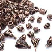 125 Hang Bails Pendant Hangers Antiqued Copper Bulk Findings Wholesale Lot Mixed