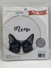 Counted Cross Stitch Dimensions 6 Inch Hoop Kit Meow Kitten Cat