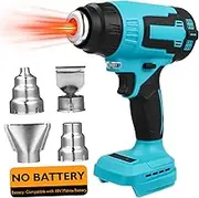 ARTIBETTER 18v Compatible Hot Air Heater Tool Cordless Handheld Blower 4 Wind Nozzles Safety Cover
