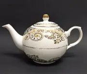 NEW GRACE'S TEA WARE WHITE+GOLD TRIM TEAPOT,TEA+COFFEE POT 5 CUPS