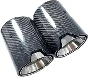 1 Pcs M135i M140 M235i M240i M335i M340i M435i M440i Glossy Carbon Exhaust Muffler tip Compatible For M2 M3 M4 Muffler Tips(IN 67 OUT 105MM)