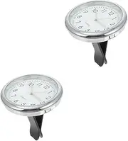Mobestech 2 Sets Car Luminous Clock Mini Vehicle Clock Car Clocks Automatic Car Dashboard Time Clock Car Dashboard Watch Car Pocket Clock Car Vent Clock Analog Clock for Car Dash Glass White