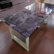 48"x30" Unique Amethyst Geode Table: A Captivating Centerpiece for Any Room Dec