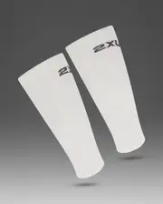 X Compression Calf Sleeves, 2XU, L, White/White, Unisex