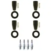 NGK 4 Iridium IX Spark Plugs 4 Coil Boots Kit for Chevrolet Cruze Sonic 1.8L L4 (for: Chevrolet)