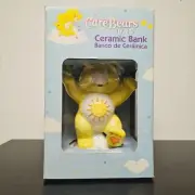 VINTAGE 7” CARE BEARS FUNSHINE BEAR CERAMIC PIGGY BANK YELLOW SUNSHINE ON CLOUD