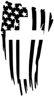 Flag and Cross Iron On Transfer For T-Shirt + Other Light & Dark Fabrics #4