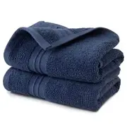 Bathroom Hand Towels Set 100% Cotton Blue, Oeko-Tex Terry Cotton, Soft and