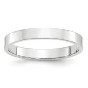 Solid 18K White Gold 3mm Light Weight Flat Men's/Women's Wedding Band Ring Size 5