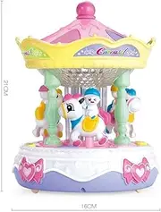 RoyalSTR Carousel Music Box Baby Puzzle Sound and Light Lift Trojan Horse Baby English Story Learning Machine Trojan Music Box