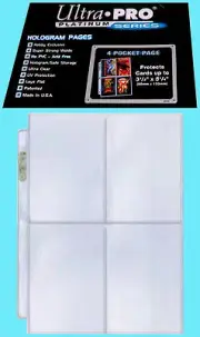 25 ULTRA PRO PLATINUM 4-POCKET Pages Sheets Binder 3-1/2 x 5-1/4 Protectors
