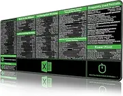 ProbTis Excel Shortcuts Mousepad, Upgraded Pro Version, Extended Office Desk Mat, Stitched Edges, Non-Slip Base Keyboard Mats, XXL Giant Mouse Pads for Desk, 35.4”x15.7”, Employee Appreciation Gifts
