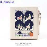 Chainsaw Man Reze Anime Black/White PU Leather Purse Zipper Short Wallet Gift