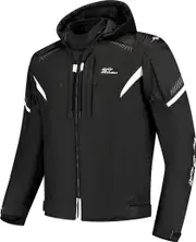 Rusty Stitches Dylan, textile jacket waterproof , color: Black/White , size: 4XL