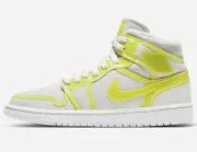 Women's Air Jordan 1 Mid LX DA5552-107 Off White Opti Yellow OG Retro High Lux I