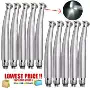 10× Dental Fiber Optic High Speed Handpiece E-generator LED Turbine 4 Holes USA