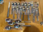 New! Vintage 1976 MidCentury 25pcs ICC CADIZ Stainless Korea Flatware w/Orig Box