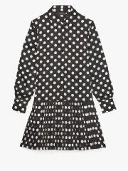 Breezy Dot Pleated Dress