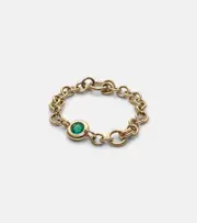 [Spinelli Kilcollin] Spinelli Kilcollin Gravity Estrella 18kt gold chain ring with emerald N gold