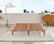 Bondi Wooden Pinewood Bed Base in Walnut - All Sizes