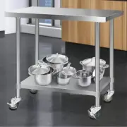 Portable Adjustable Kitchen Bench Stainless Steel Catering Work Table Heavy Duty