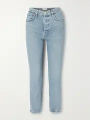 [AGOLDE] AGOLDE - Riley Cropped High-rise Straight-leg Organic Jeans - Light denim - 32 32 Blue