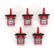 5Pcs SH Red R8016A-P14 3Pin Momentary MOM-OFF-MOM SPDT Mini Paddle Toggle Switch