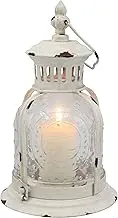 Stonebria Antique Candle Lantern Worn White